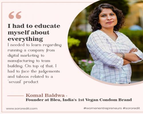 Komal Founder at Bleu, India's 1st Vegan Condom Brand